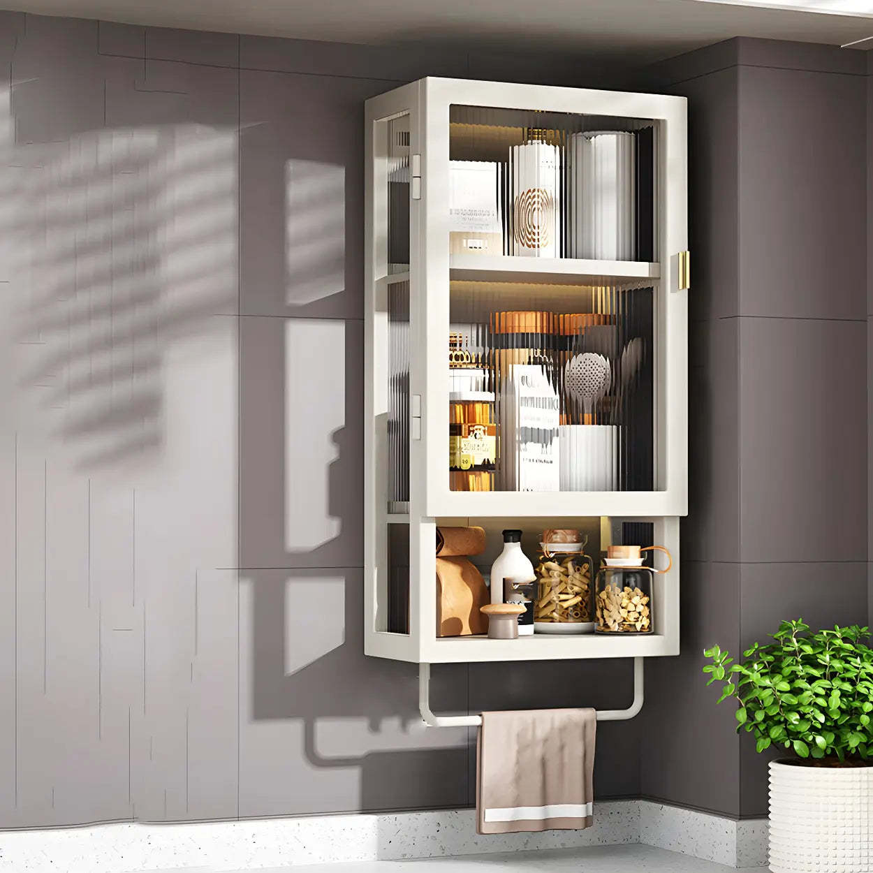 Kitchen Rectangular Wall-Mount Metal Cabinet