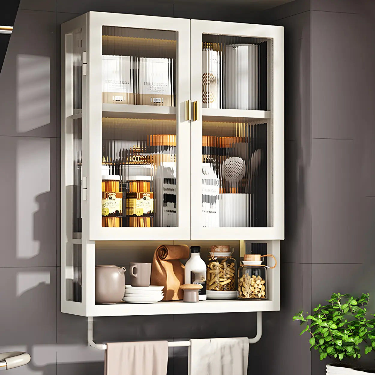 Kitchen Rectangular Wall-Mount Metal Cabinet