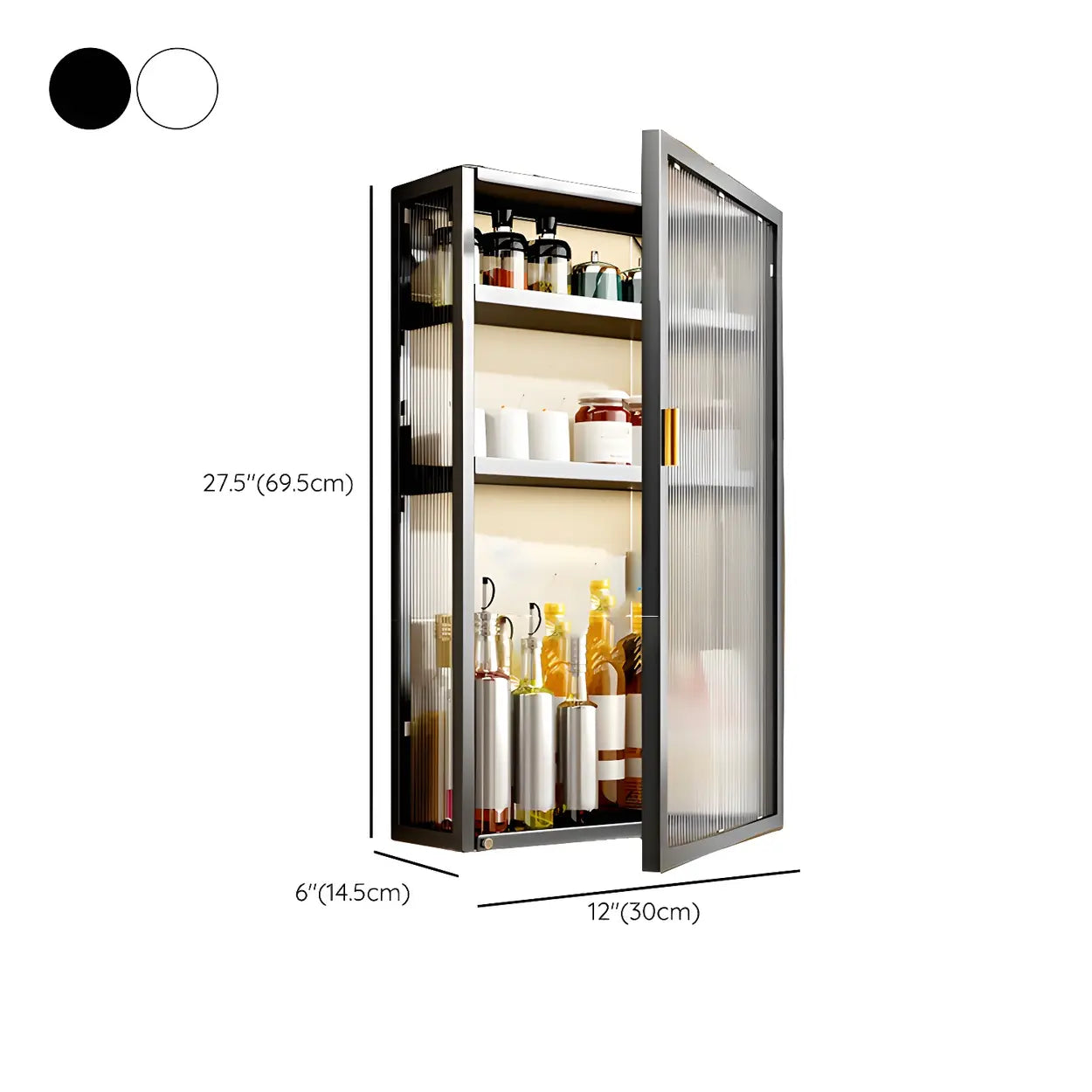 Kitchen Rectangular Wall-Mount Metal Cabinet