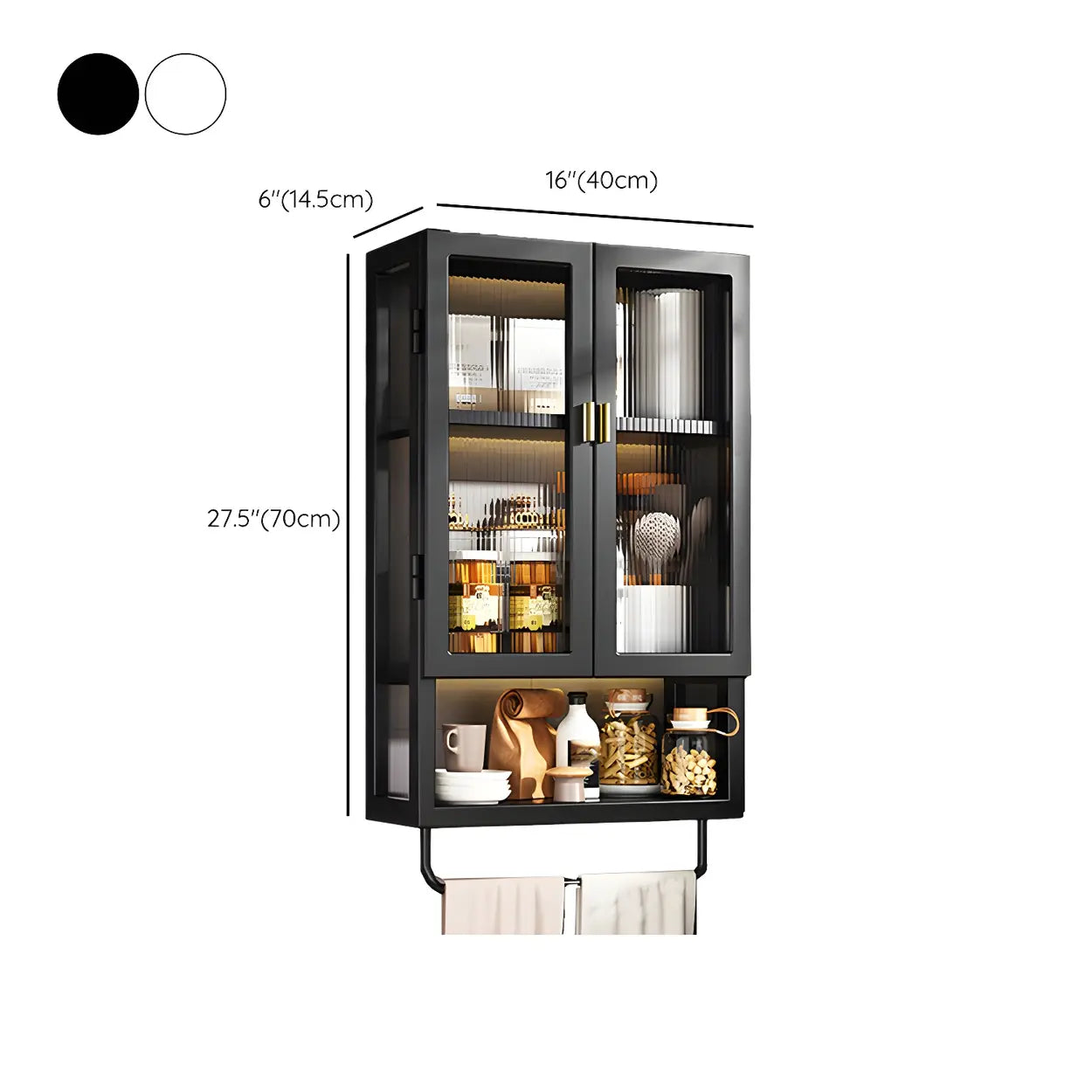 Kitchen Rectangular Wall-Mount Metal Cabinet