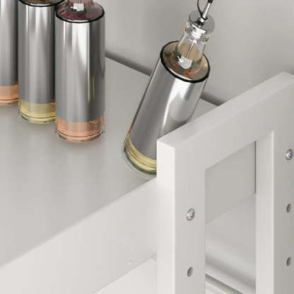 White Rust Resistant Metal Kitchen Baker's Rack — Bread Rack&Hooks&Knife Holder&Chopstick Tube&Cutting Board Rack