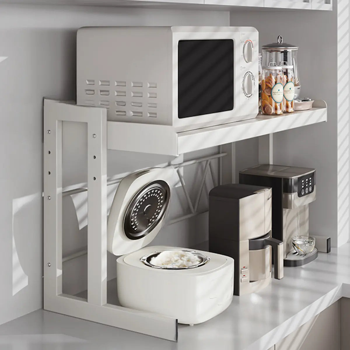 White Rust Resistant Metal Kitchen Baker's Rack