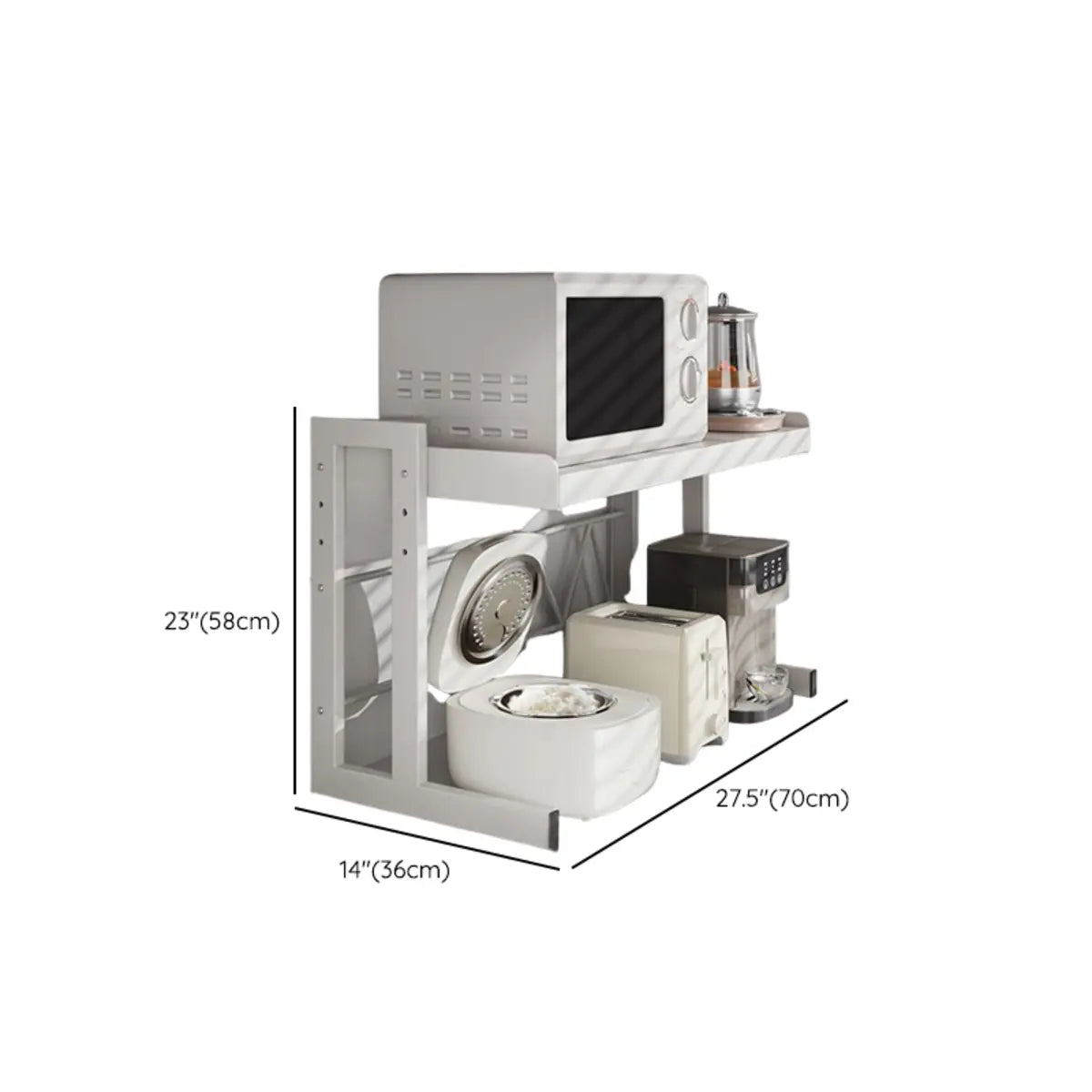 White Rust Resistant Metal Kitchen Baker's Rack