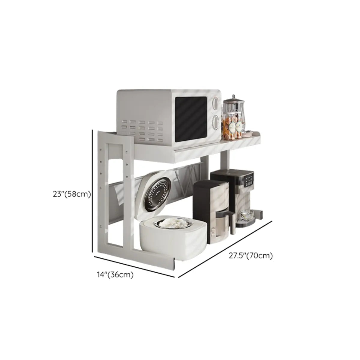White Rust Resistant Metal Kitchen Baker's Rack