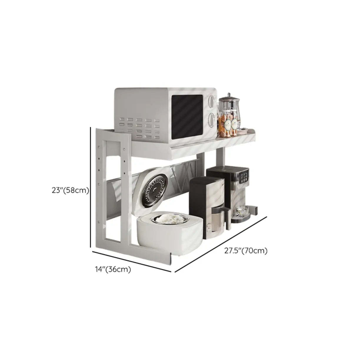 White Rust Resistant Metal Kitchen Baker's Rack