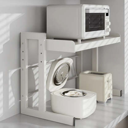 White Rust Resistant Metal Kitchen Baker's Rack — Bread Rack&Hooks&Knife Holder&Chopstick Tube&Cutting Board Rack