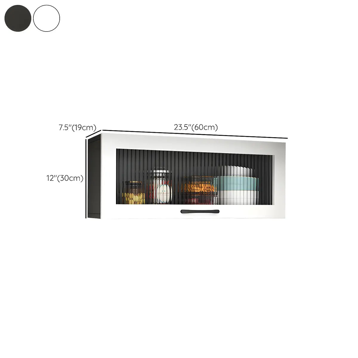Wall-Mounted Wood China Cabinet with LED