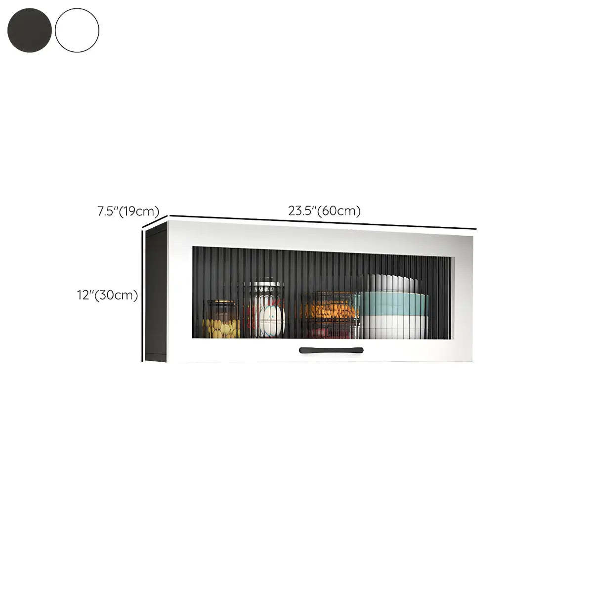 Wall-Mounted Wood China Cabinet with LED
