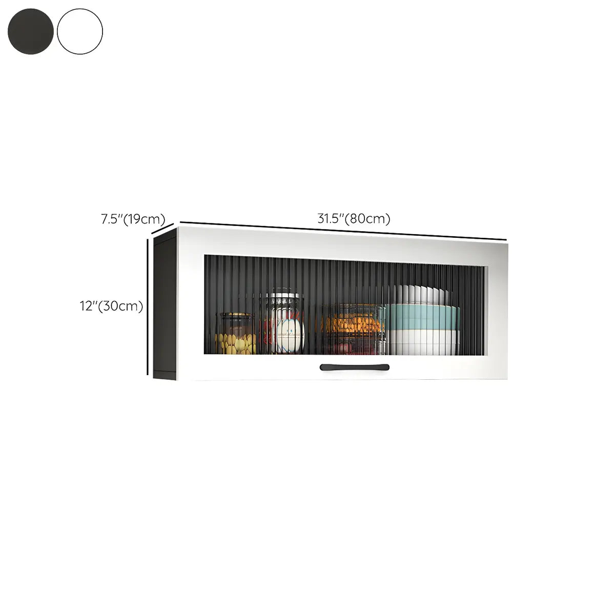 Wall-Mounted Wood China Cabinet with LED