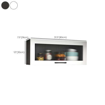 Wall-Mounted Wood China Cabinet with LED