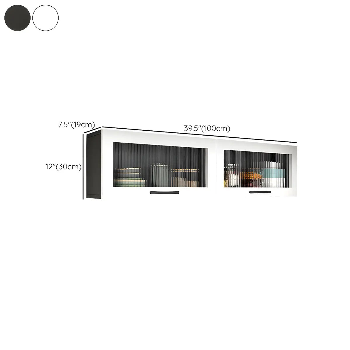 Wall-Mounted Wood China Cabinet with LED