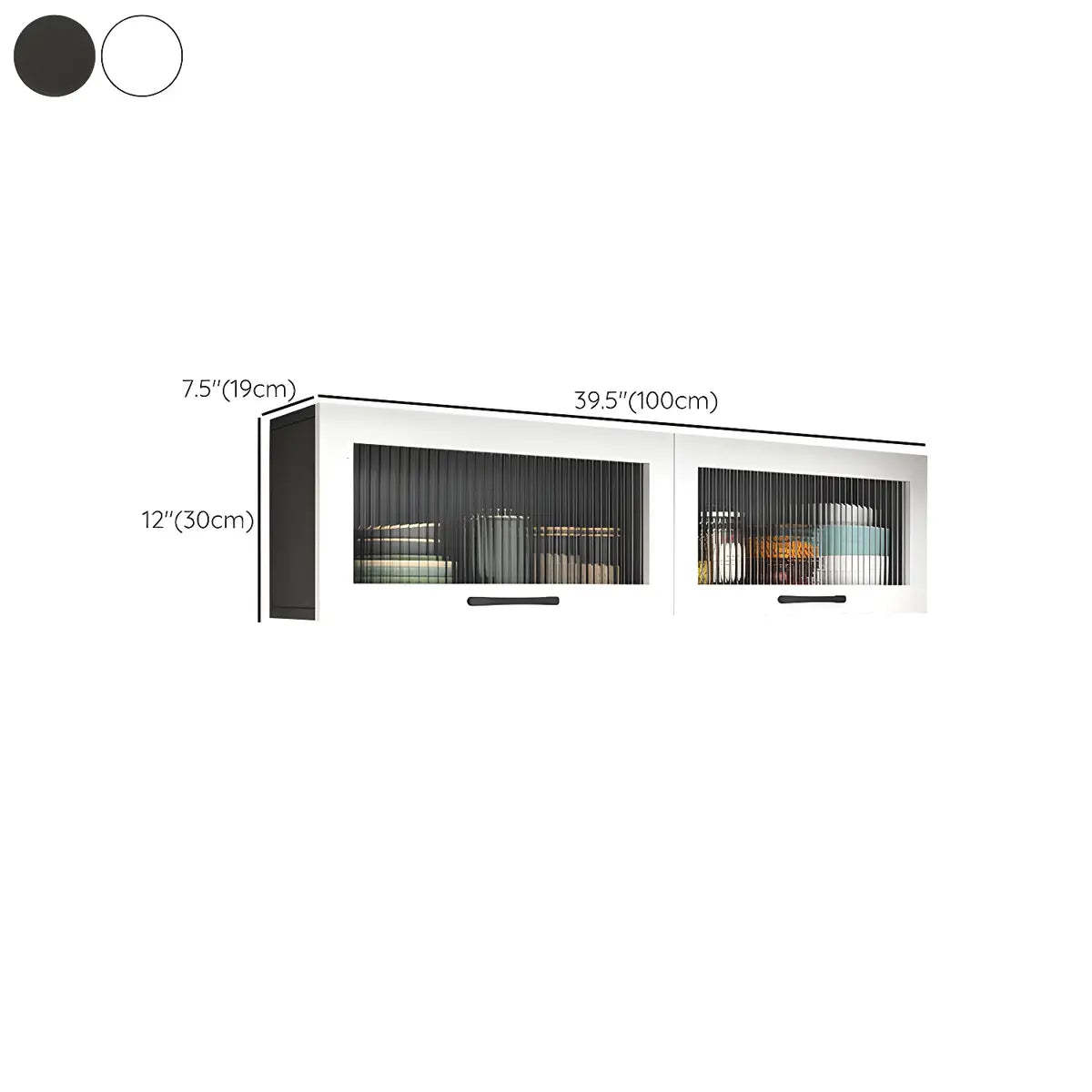 Wall-Mounted Wood China Cabinet with LED