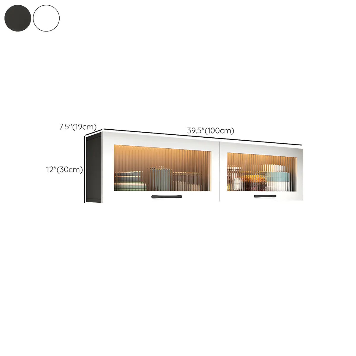 Wall-Mounted Wood China Cabinet with LED