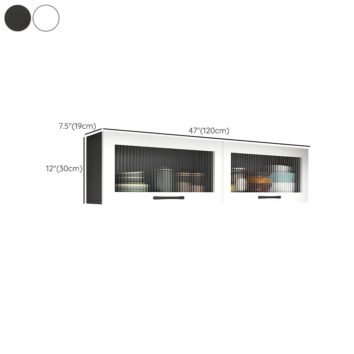 Wall-Mounted Wood China Cabinet with LED