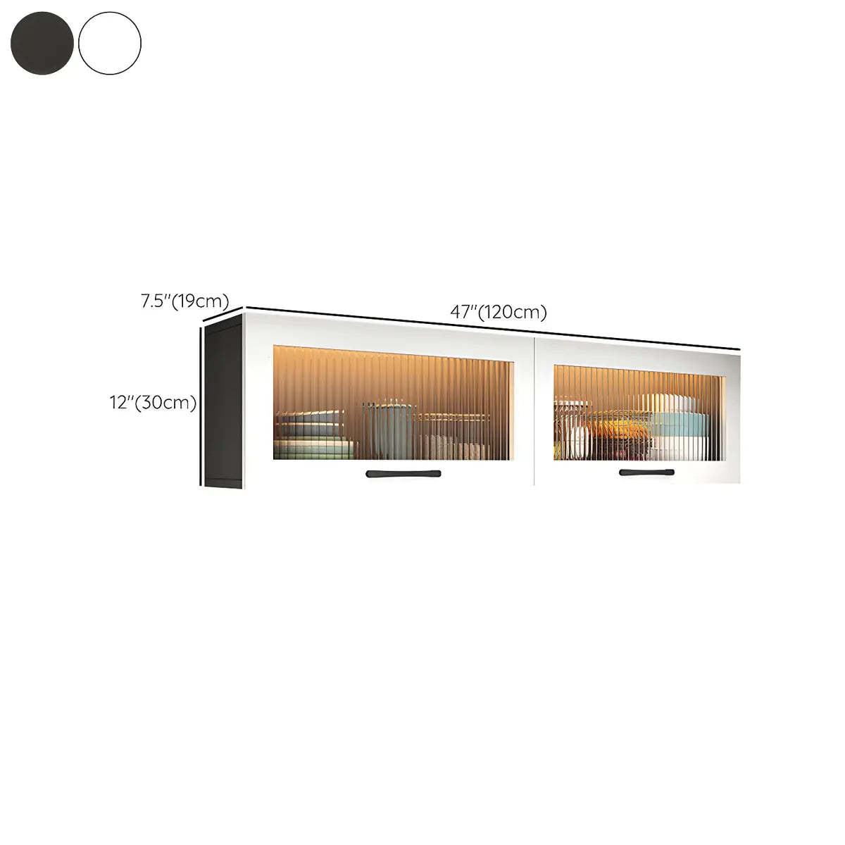 Wall-Mounted Wood China Cabinet with LED