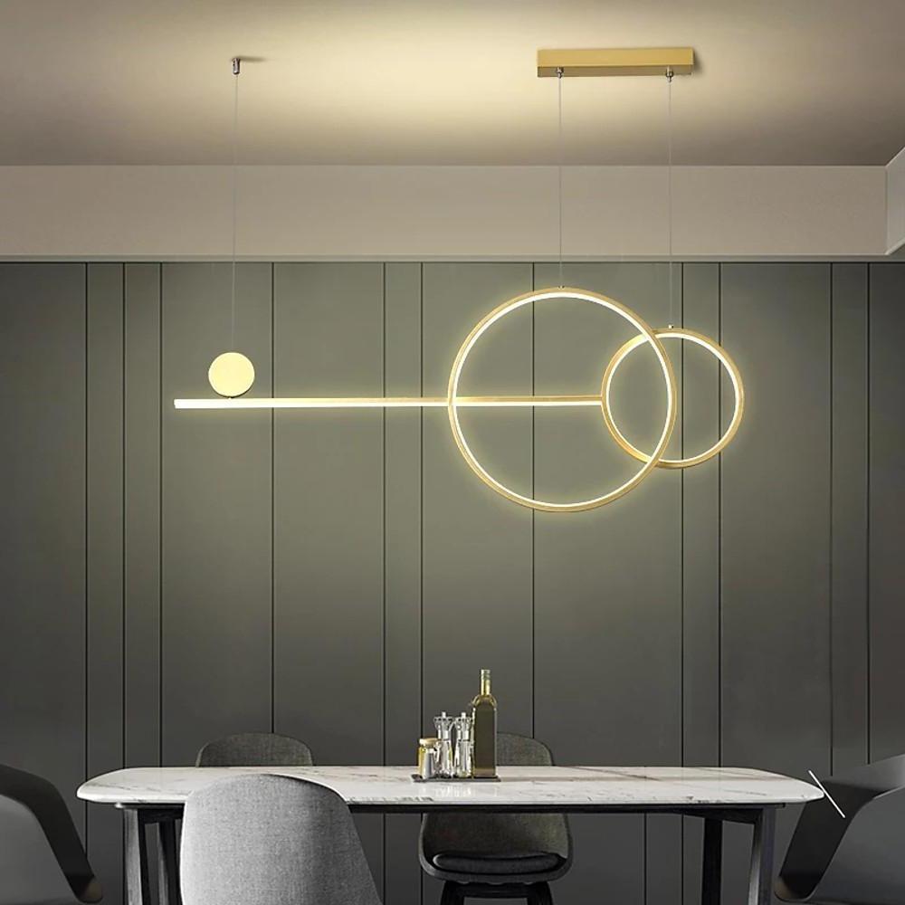 Large Small Circle With Linear Pendant Lighting Modern LED Kitchen Lighting-Lighom