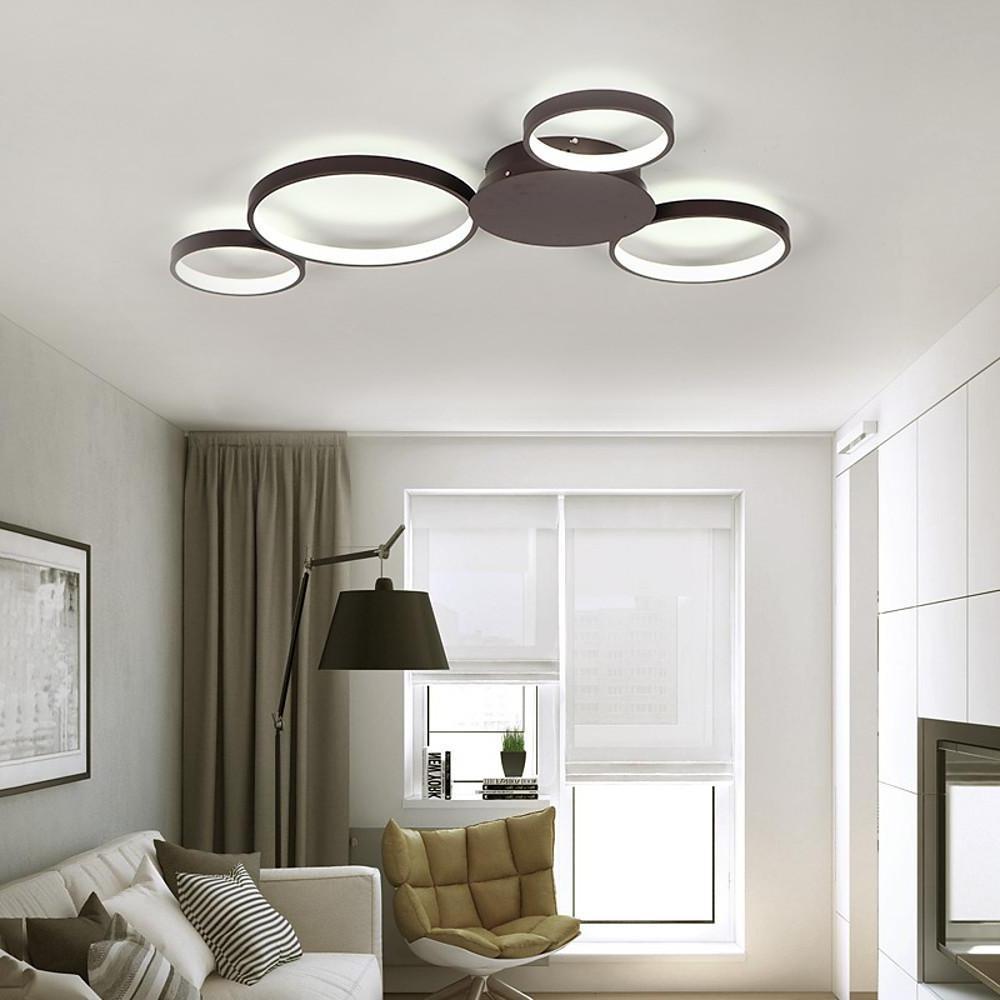 4 Circle Modern Silica Gel LED Flush Mount Ceiling Light for Living Room-Lighom