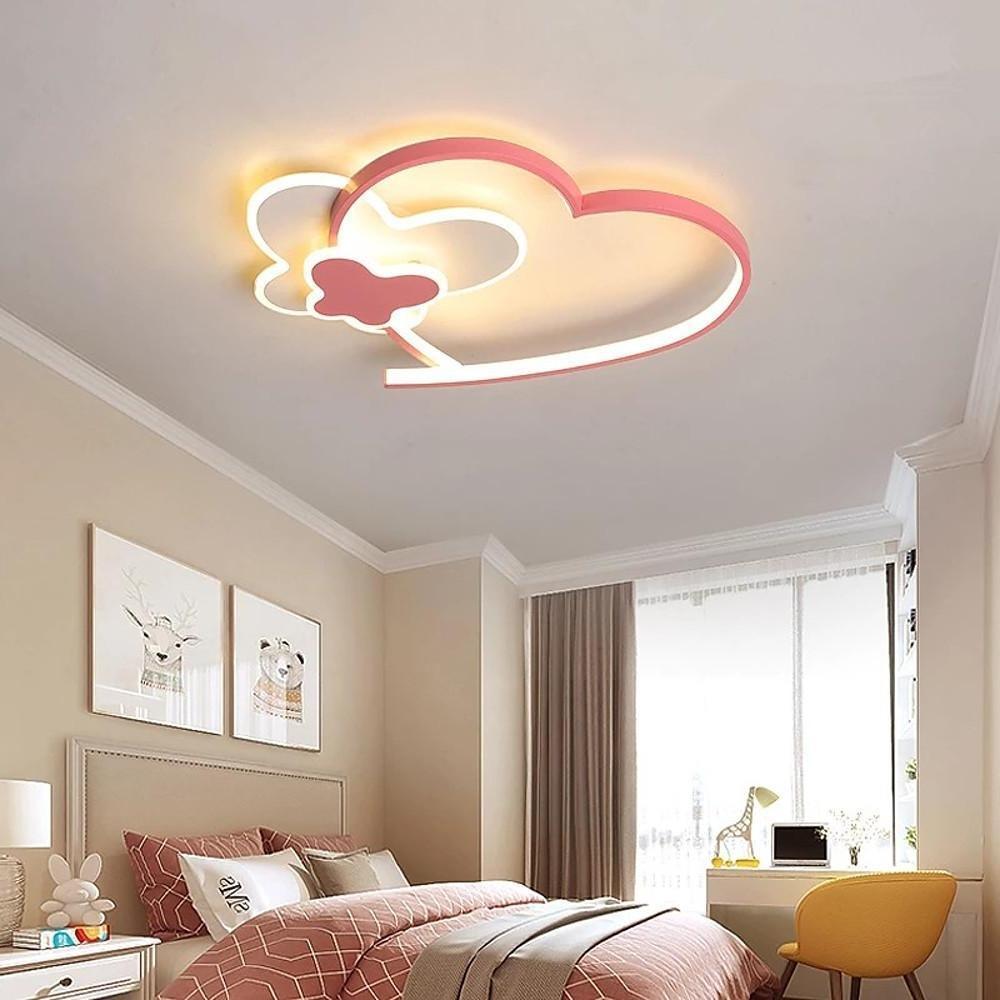Novelty 2-Heart Metal LED Kids Flush Mount