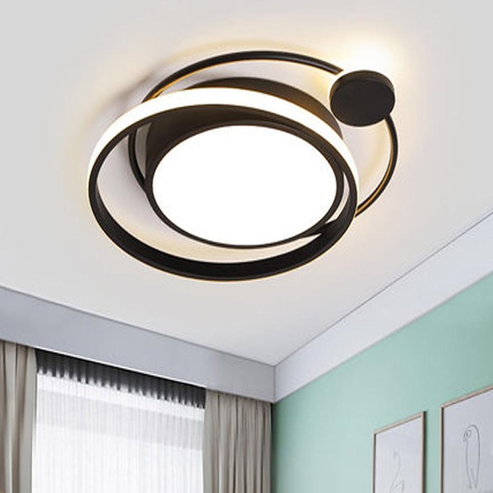 LED Offset Circles Geometric Classic Dimmable Flush Mount Ceiling Light for Bedroom-Lighom