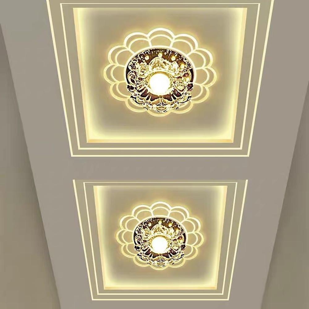 Flower Effect Entryway Lighting Crystal Metal LED Flush Mount Ceiling Light for Baby Kids-Lighom