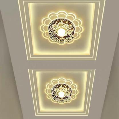 Flower Effect Entryway Lighting Crystal Metal LED Flush Mount Ceiling Light for Baby Kids-Lighom