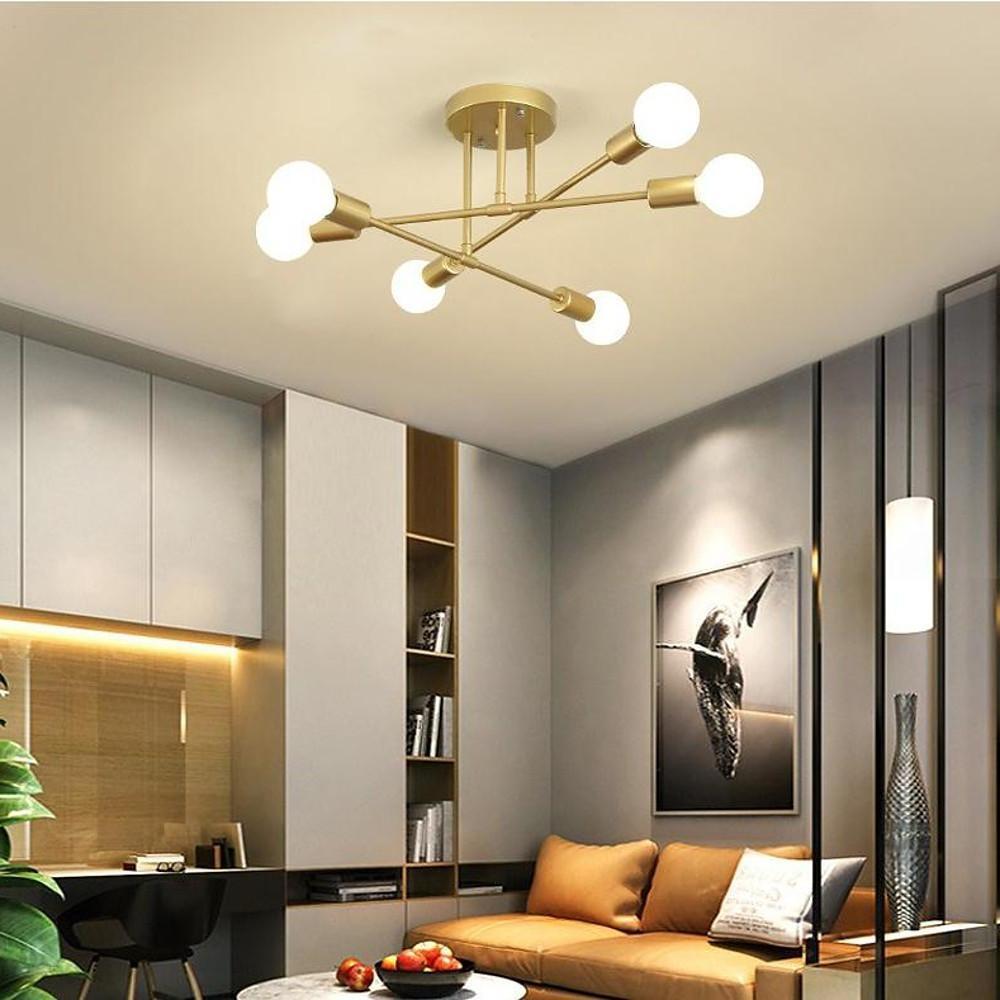 Novelty Modern Metal 6-Bulb Sputnik Chandelier