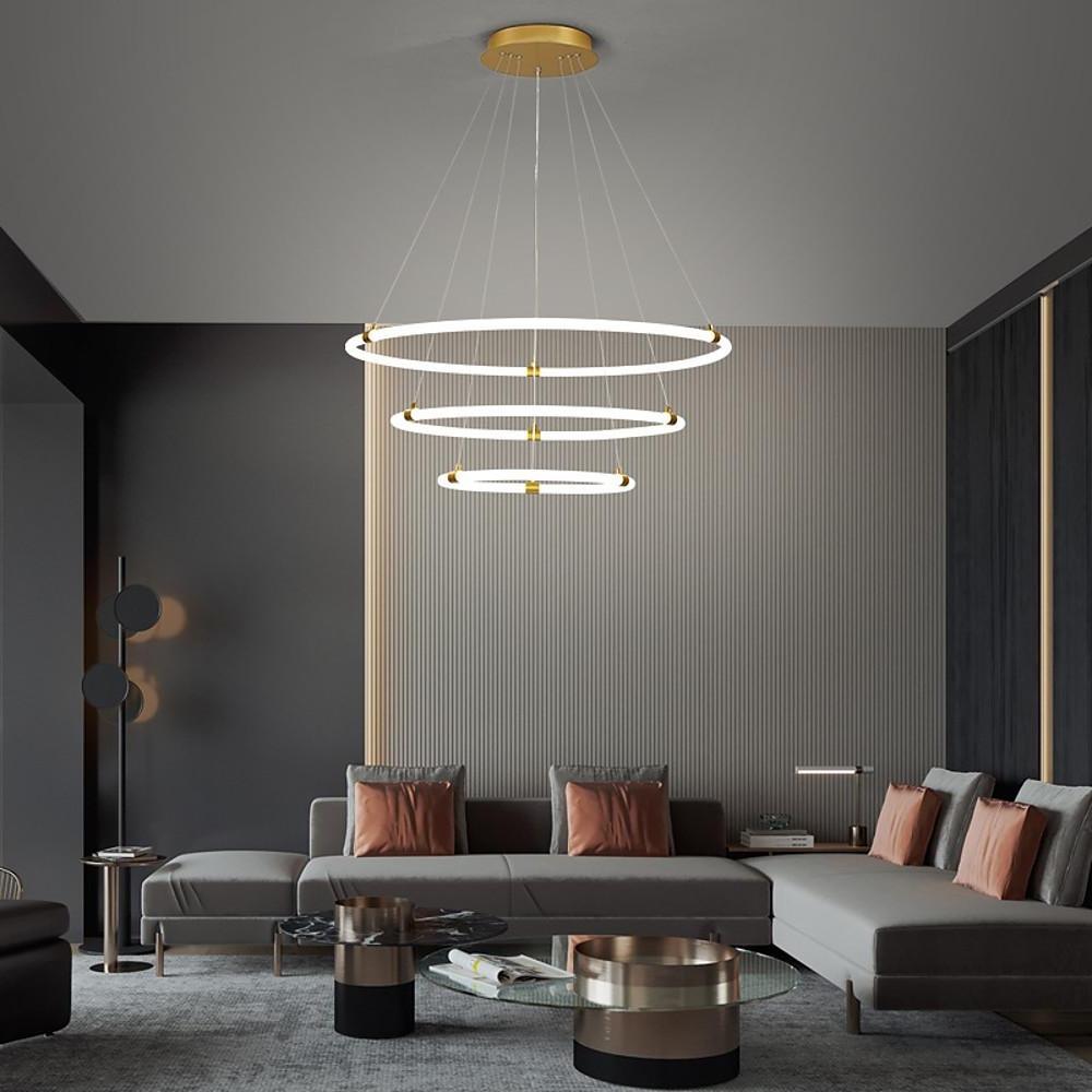 Surround Circle LED Chandelier: 2/3-Light, 4000K, Acrylic-Lighom