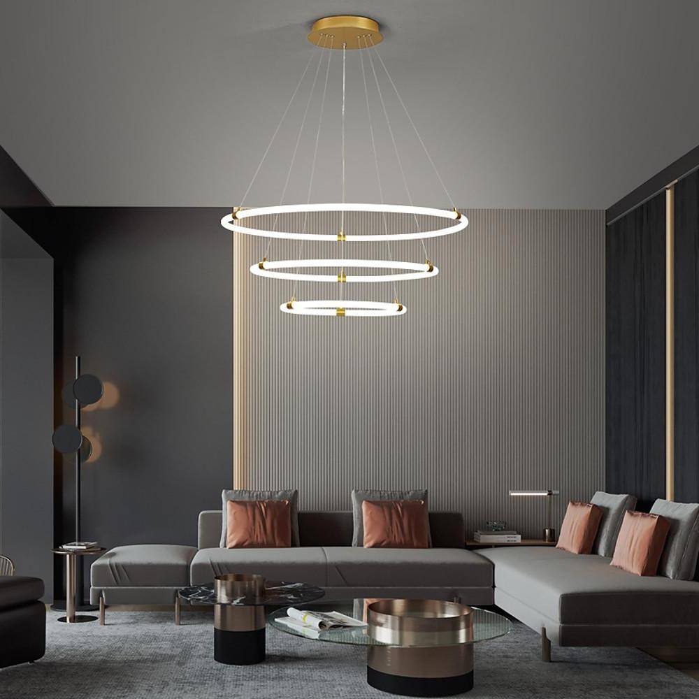 Surround Circle LED Chandelier: 2/3-Light, 4000K, Acrylic-Lighom