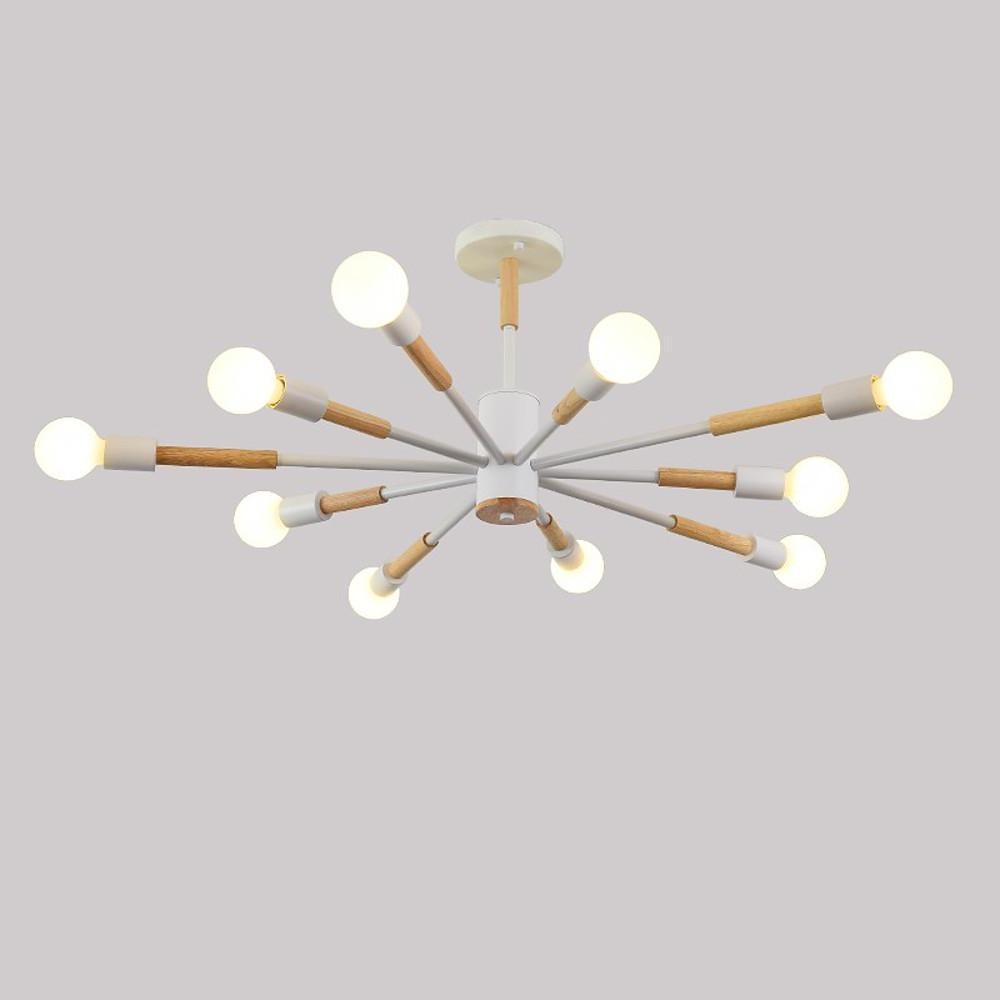 10-Light LED Nordic Flush Mount Chandelier Ceiling Light
