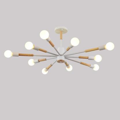 10-Light LED Nordic Flush Mount Chandelier Ceiling Light