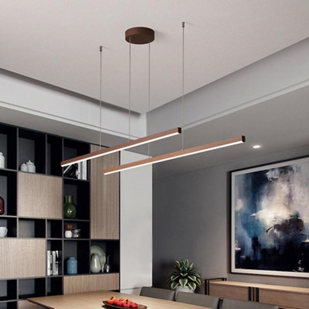Lighom modern linear white pendant lighting — Warm White (3000K) / 2-Light