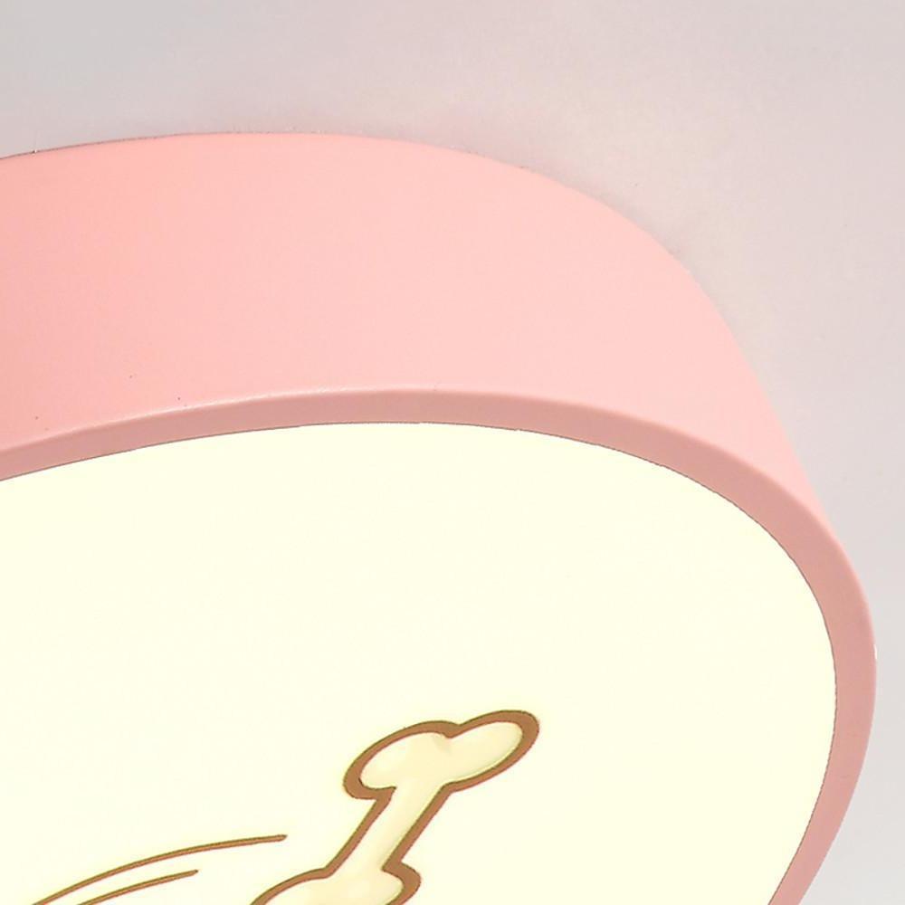 Circular Dog Drum Metal LED Flush Mount Kids Ceiling Light
