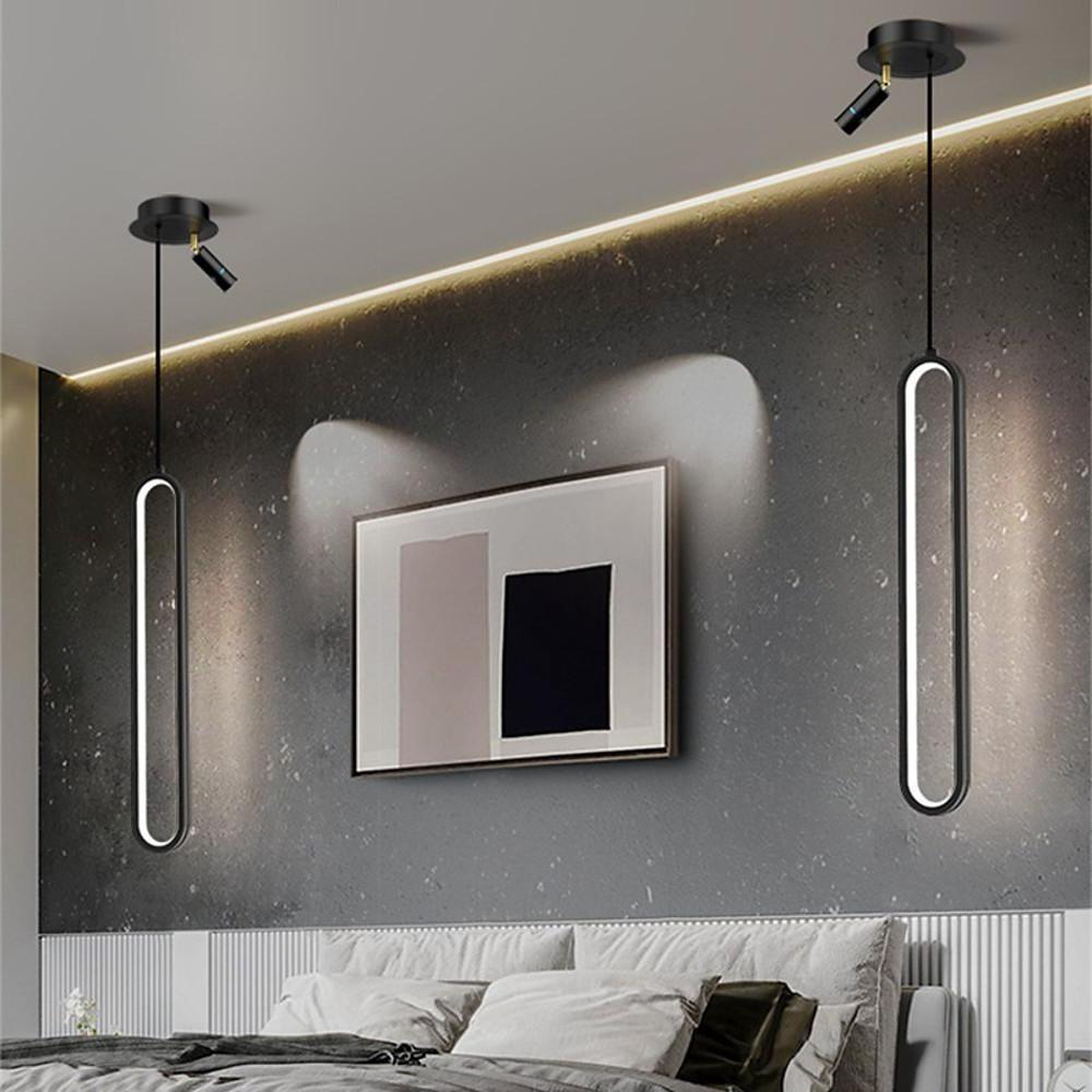 Rounded Rectangular LED Modern Pendant Light Hanging Lamp Island Lights-Lighom