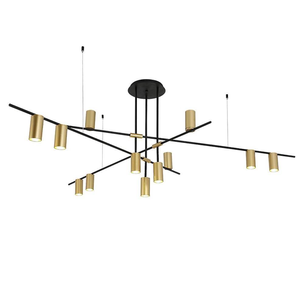 Metal Sputnik Chandelier Geometrical Gold Chandelier for Living Room-Lighom