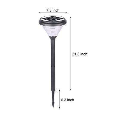 27.6-Inch H Black LED Solar Pathway Landscape Lights-Lighom