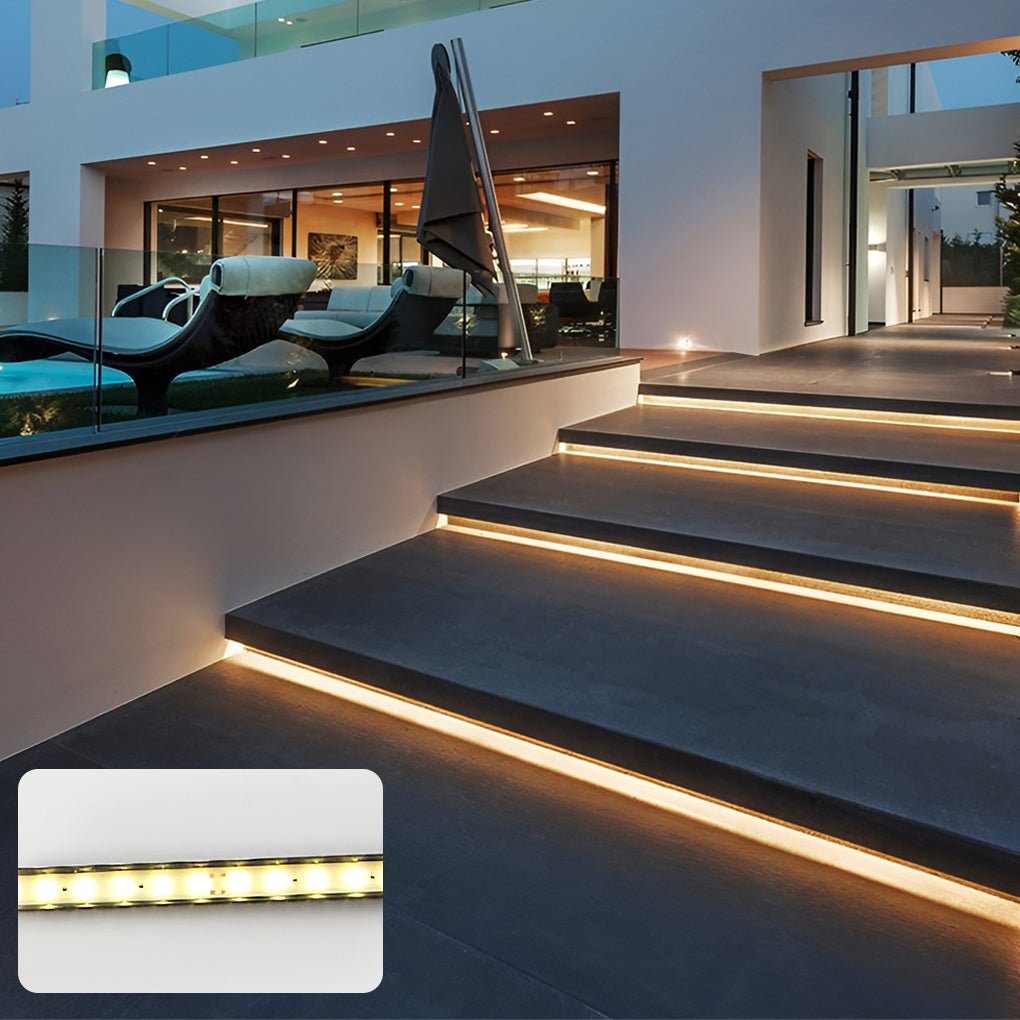 IP68 Waterproof LED Strip Step Stair Under Tread Lighting Outdoor Decorative Guardrails Lights-Lighom