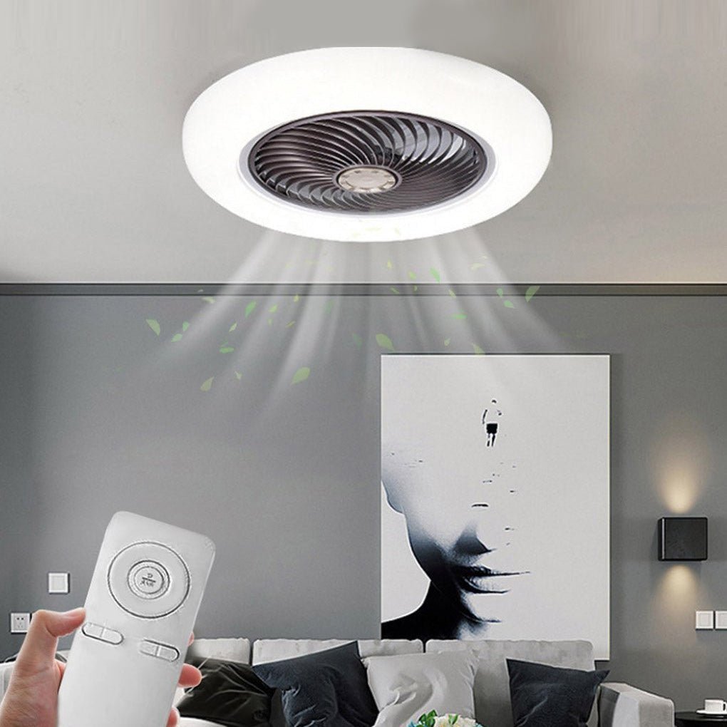 Modern Flush Mount Bladeless Enclosed LED Ceiling Fan