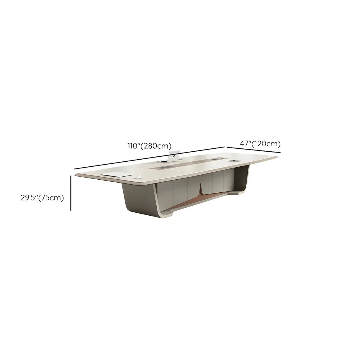 Large Rectangular Wood Office Conference Table for 12