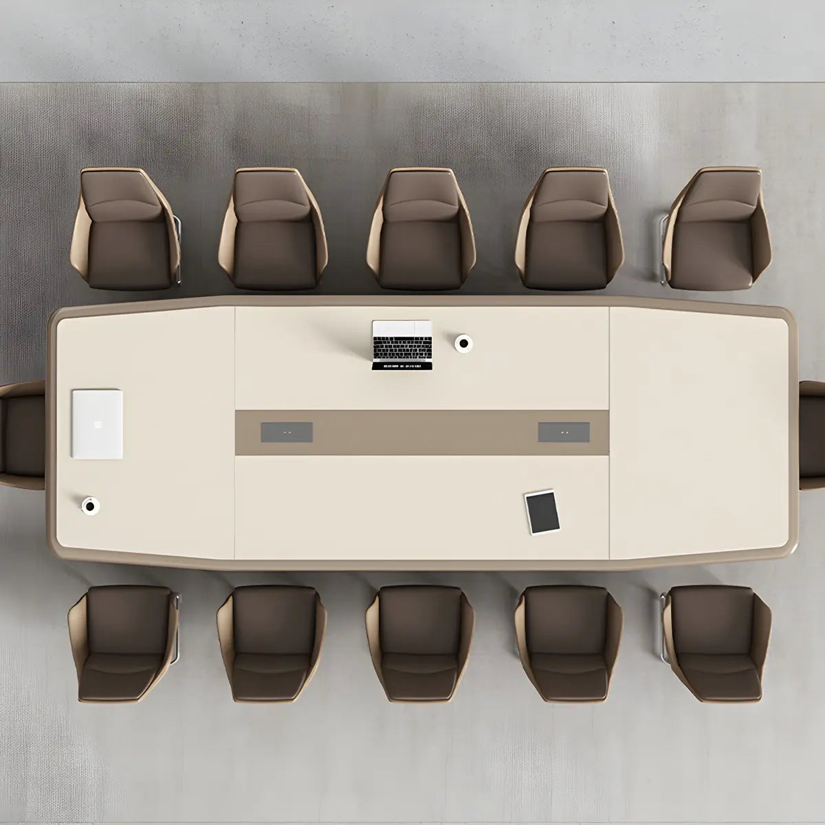 Large Rectangular Wood Office Conference Table for 12 — Without Chairs