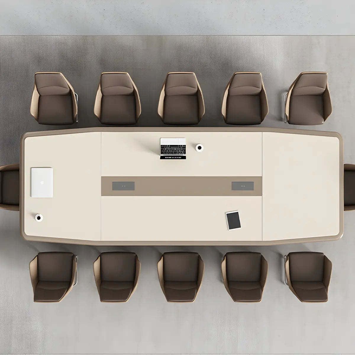Large Rectangular Wood Office Conference Table for 12 — Without Chairs