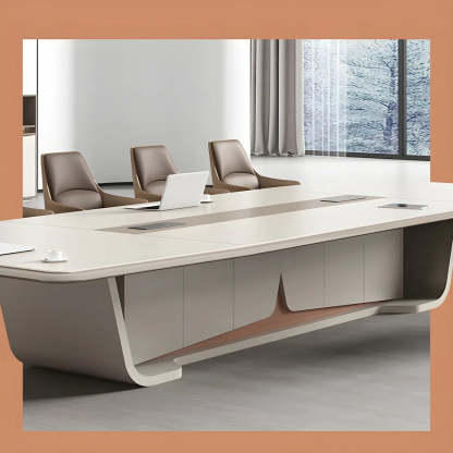 Large Rectangular Wood Office Conference Table for 12 — Without Chairs