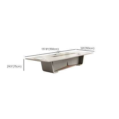 Large Rectangular Wood Office Conference Table for 12