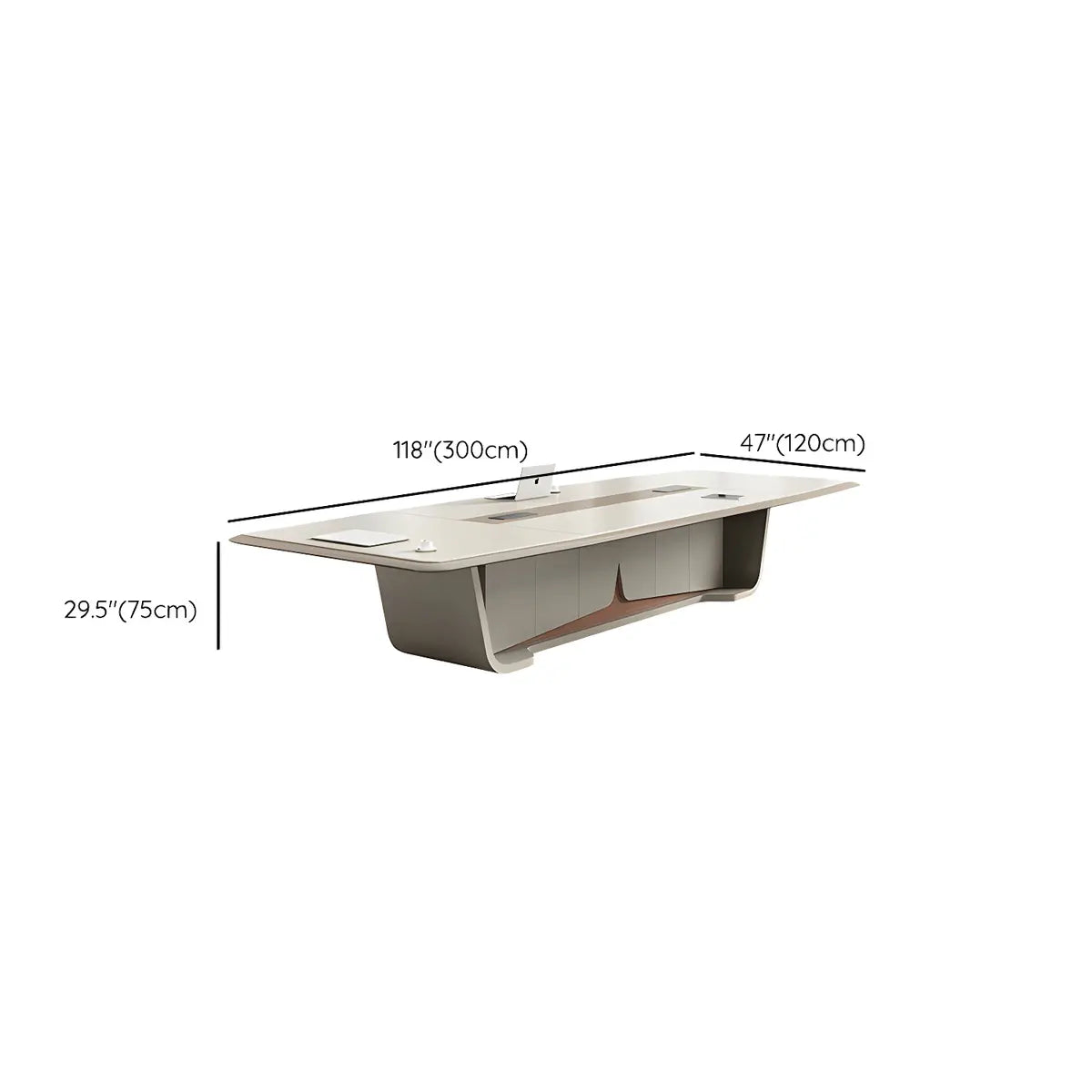 Large Rectangular Wood Office Conference Table for 12