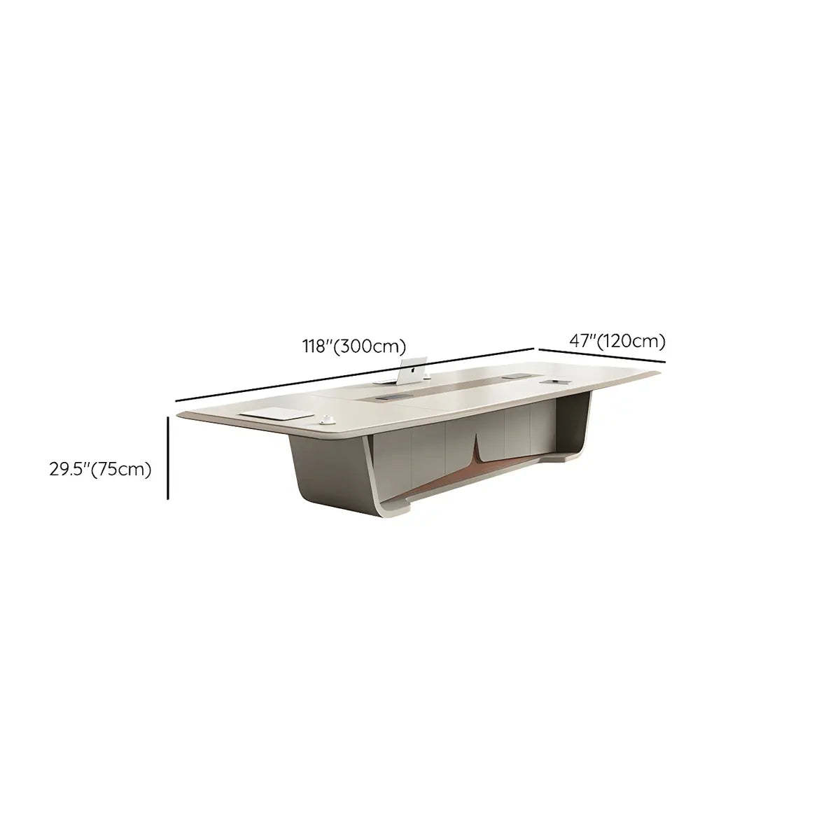 Large Rectangular Wood Office Conference Table for 12