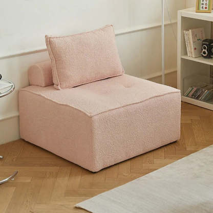 Lazy Modern White Tofu Block Square Accent Chair — Light gray / Faux leather