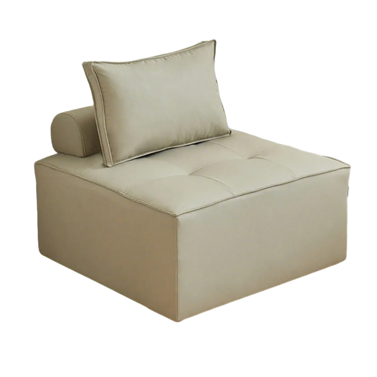 Lazy Modern White Tofu Block Square Accent Chair — Milk white / Sherpa