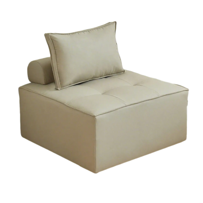 Lazy Modern White Tofu Block Square Accent Chair — Milk white / Sherpa