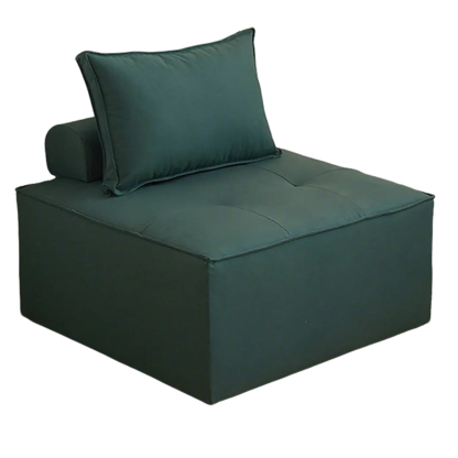 Lazy Modern White Tofu Block Square Accent Chair — Pink / Sherpa