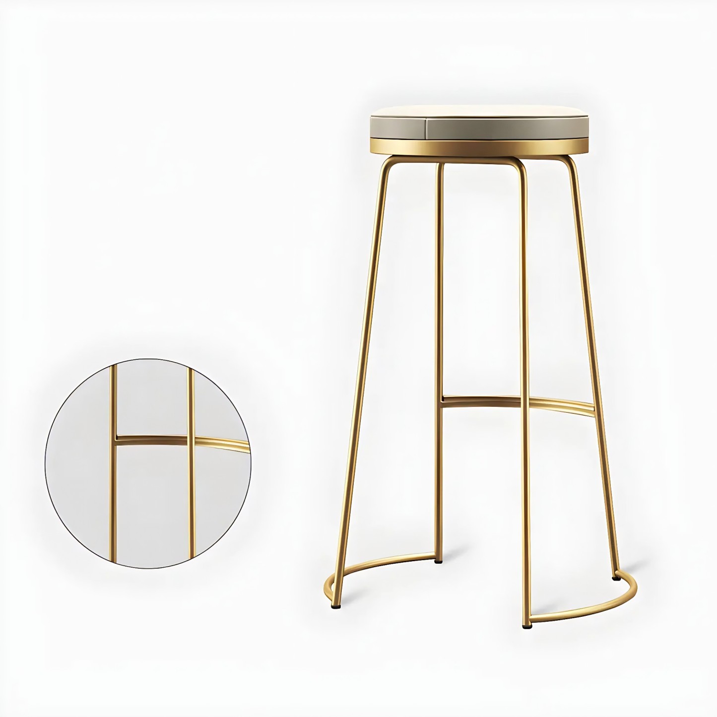 Leather Backless Sled Bar Stool