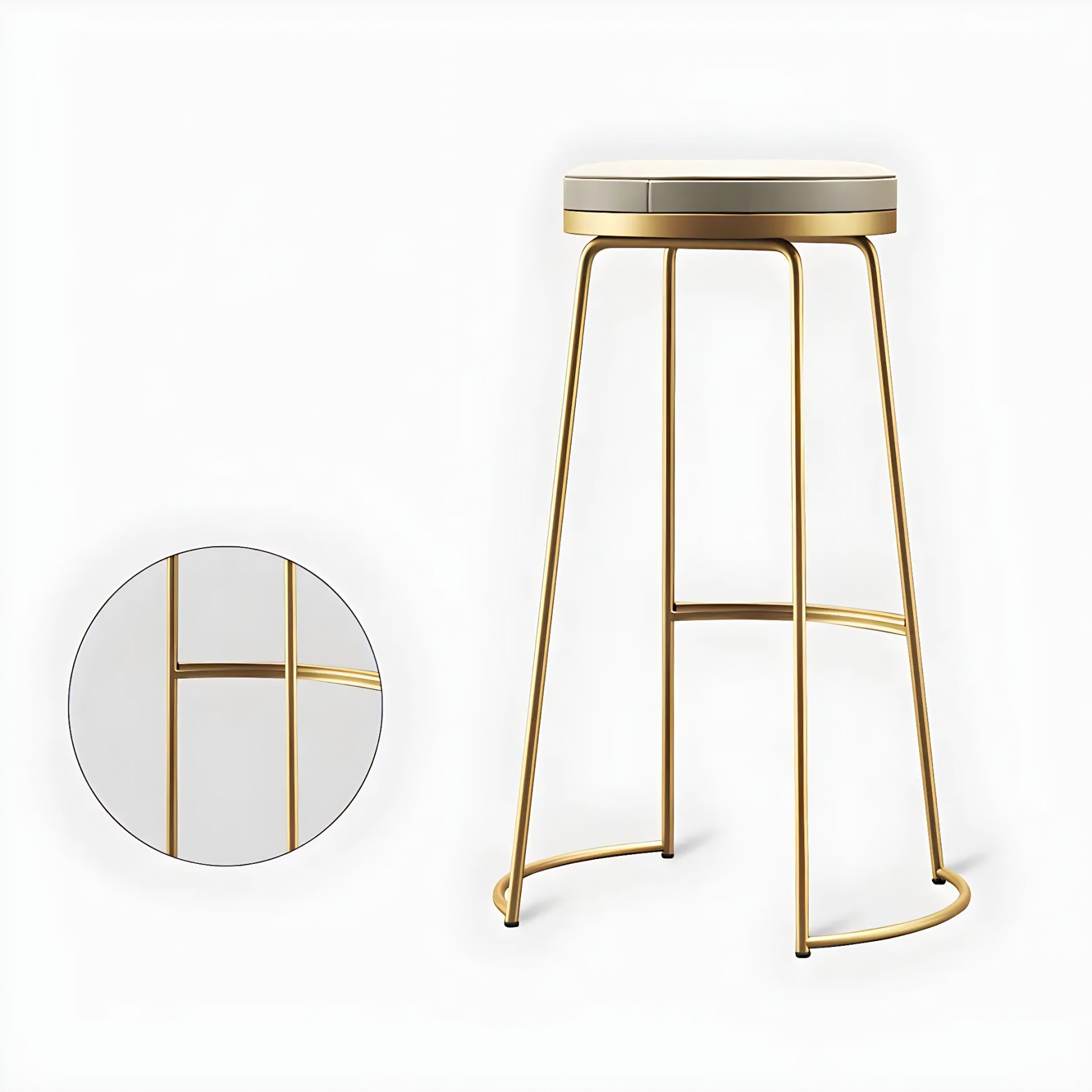 Leather Backless Sled Bar Stool